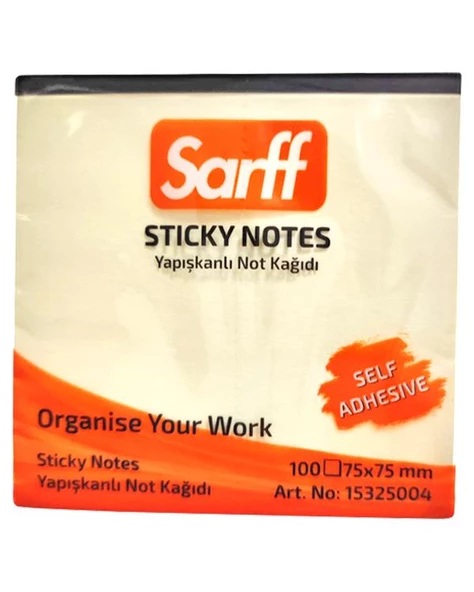 Sarff Yapışkanlı Not Kağıdı Sarı