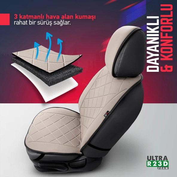 Otom Active Pro Serisi Koruyucu Oto Koltuk Minderi  Bej - 3