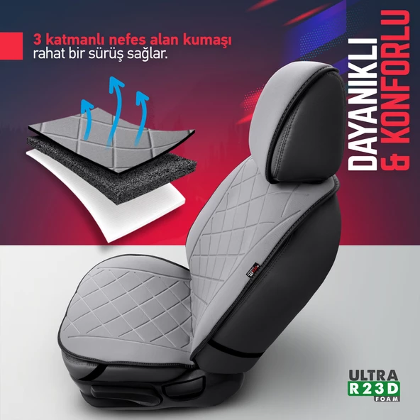 Otom Active Pro Serisi Koruyucu Oto Koltuk Minderi Füme - 3
