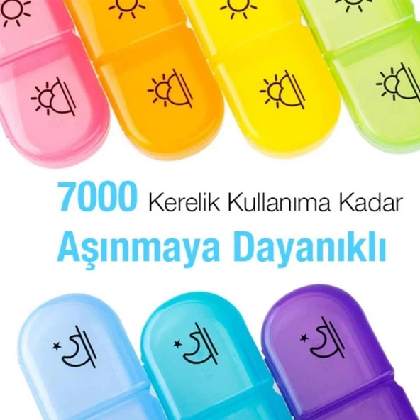 Polham 7 Günlük 21 Gözlü Haftalık İlaç, Hap Saklama Kutusu, Kitlenir Kapaklı, BPA İçermez Saklama Kutusu - 6