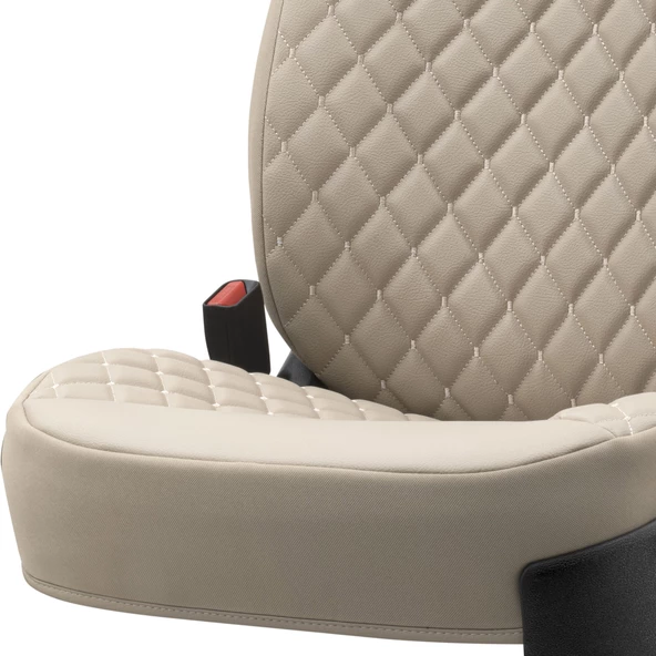 Otom Rsx Diamond Koruyucu Deri Oto Koltuk Minderi Bej - 4