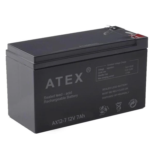 Akü 12V 7A (15X6.5X9.5Cm) Atex