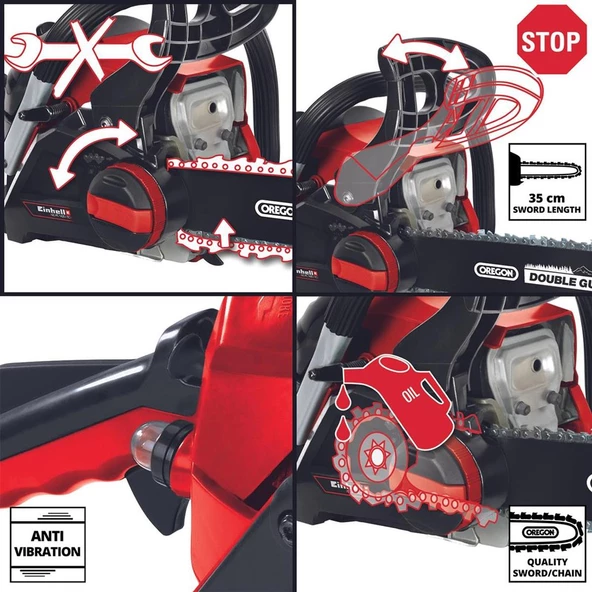 Einhell GC-PC 1435 I TC Set Benzinli Ağaç Kesme - 4501828 - 2