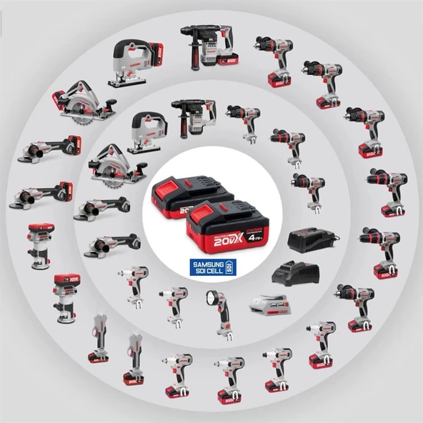 Crown Akülü Dal Budama 20W 2Ah Çift Akülü - CT29001HX-2 TB - 2