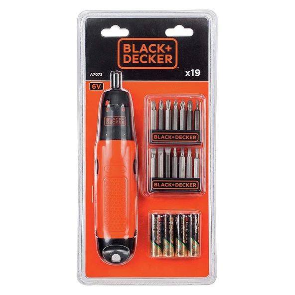 Black Decker 19 Parça Pilli Tornavida Seti  A7073-XJ - 2