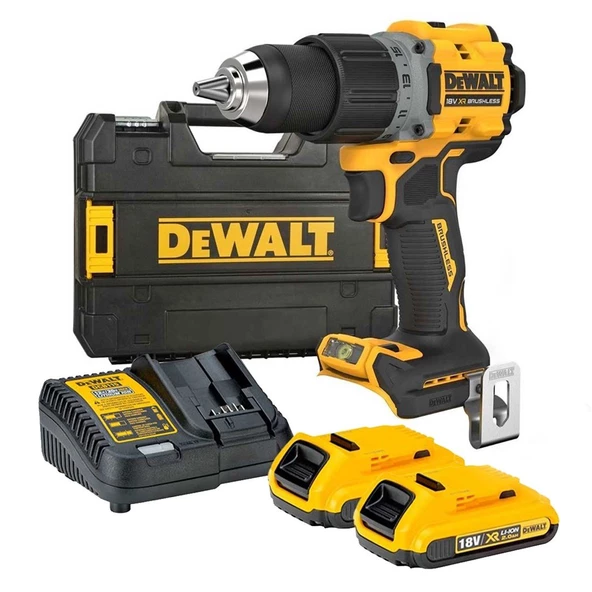 Dewalt DCD800D2T 18V 2.0AH Li-ion Kömürsüz Çift Akülü Darbesiz Matkap