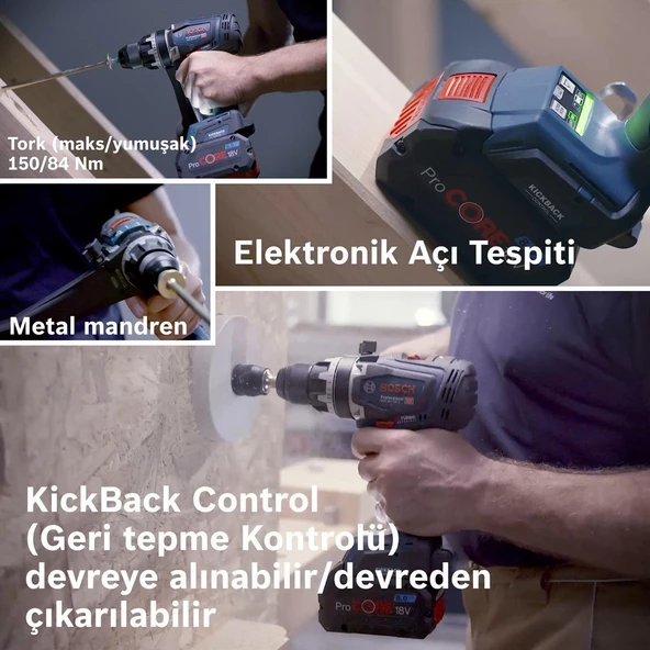 Bosch Professional GSR 18V-150 C Akülü Delme Vidalama 8Ah - 06019J5005 - Resim 3