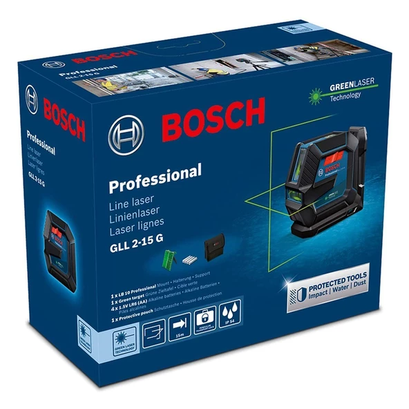 Bosch Professional GLL 2-15G Çizgi Hizalama Lazeri - 0601063W00 - 2