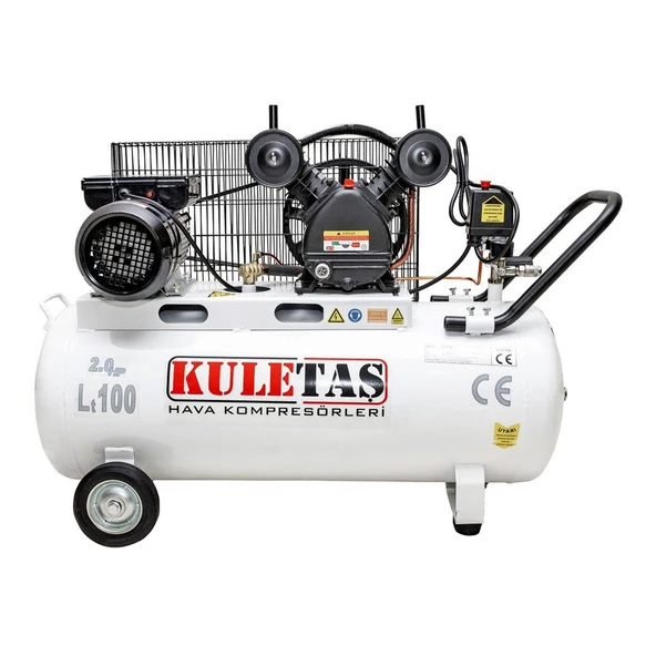 Kuletaş Hava Kompresör Yağlı Monofaze 2Hp 100Lt Çift Kafa - 5587006