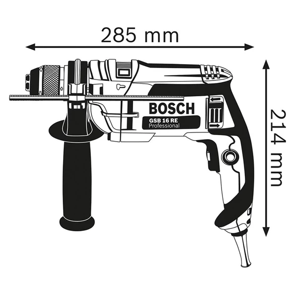 BOSCH Professional GSB 16 RE Darbeli Matkap - 060114E500 - 5