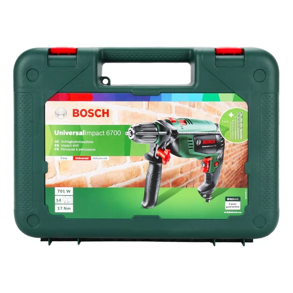 Bosch UniversalImpact 6700 Darbeli Matkap + 5 Aksesuar Seti - 0603131007 - 4