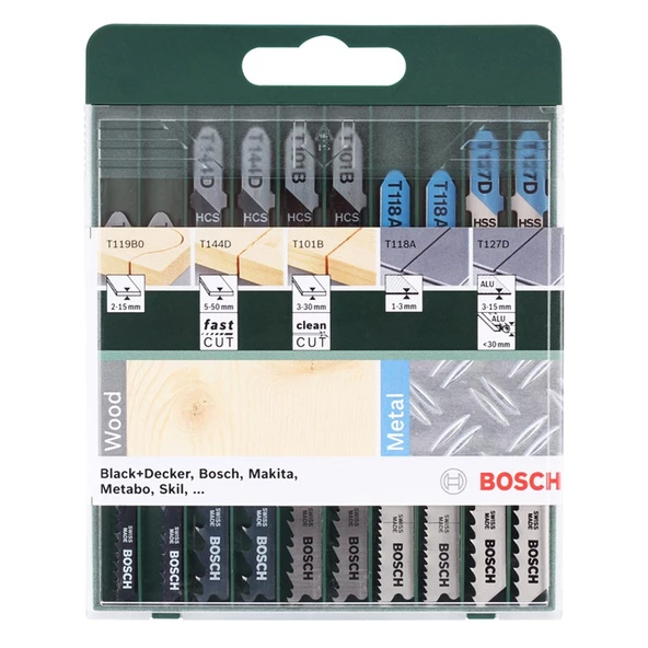 BOSCH Karışık Dekupaj Testere Seti 10 lu - 2609256746