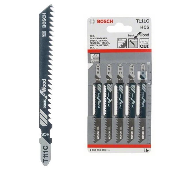 Bosch Dekupaj Bıçağı BasicforWood T111C 5'li - 2608630033 - 2