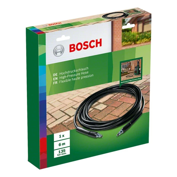 BOSCH Tüm AQT Basınçlı Yıkamalar İçin Yüksek Basınç Hortumu (6m) - F016800360 - 2