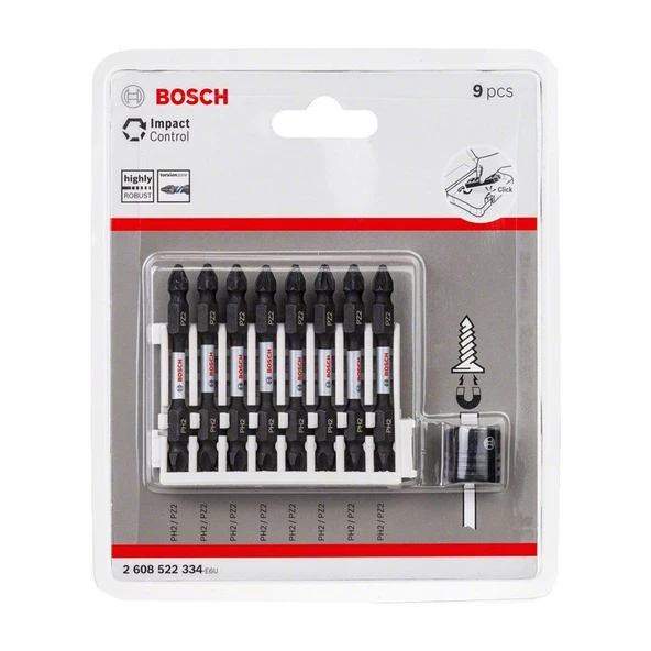 BOSCH Impact Ctrl Çift Taraf 8 Lİ PH2-PZ2 65 mm/M - 2608522334 - 2