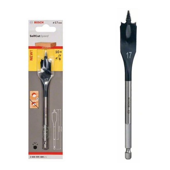 Bosch SCS Yaprak Ahşap Matkap Ucu HEX 17*152mm - 2608595488 - 2