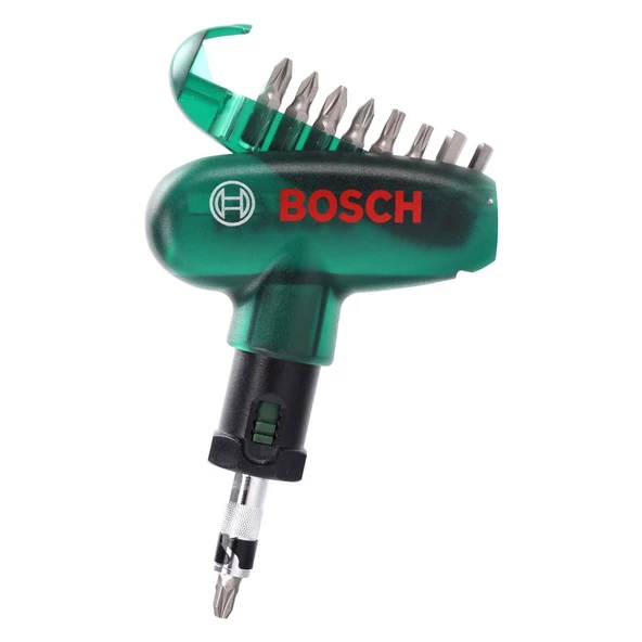Bosch Dıy Cırcırlı Tornavida ve 9 Parça Vidalama Ucu - 2607019510 - 2