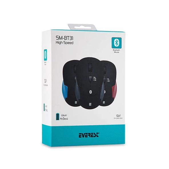 Everest SM-BT31 Kırmızı Bluetooth Kablosuz Mouse 19416 - 3
