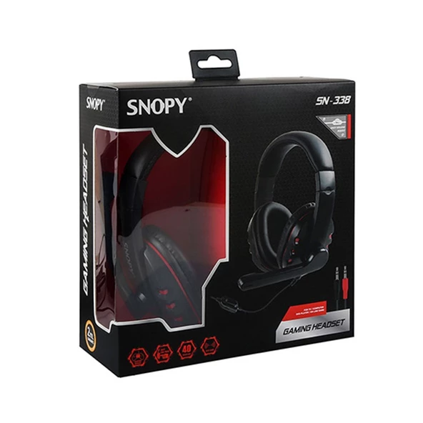Snopy SN-338 Conqueror Siyah/kırmızı Gaming Oyuncu Mikrofonlu Kulaklık 9542 - 4
