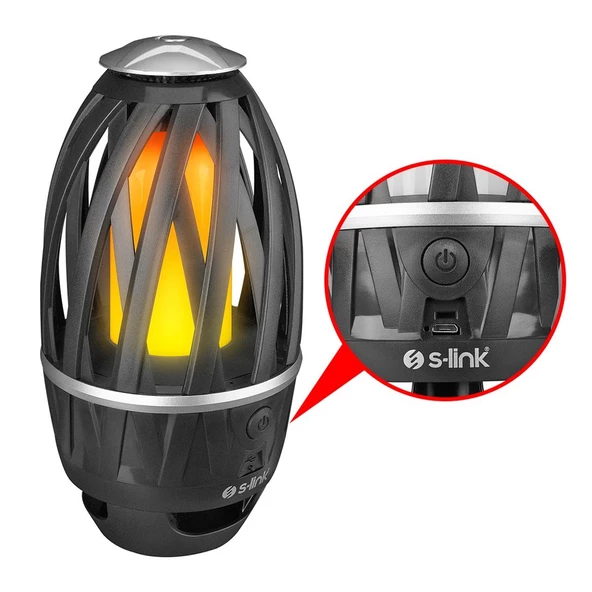 S-Link SL-F807 34 Ledli 1200mah Usb Şarjlı Alev Efekti Dekoratif Fener - 35933 - 2