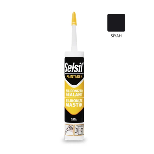 Selsil Silikonize Mastik Siyah 500Gr