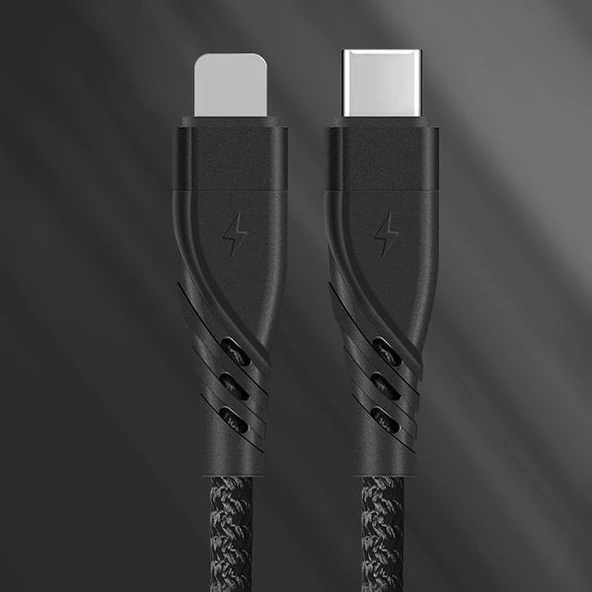 Polham 1 Metre 27W Ultra Hızlı Type-C To İPhone Lightning Şarj ve Data Kablosu, Süper Dayanıklı Kablo - 3