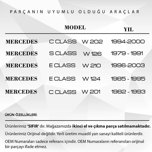 Mercedes W202,W210,W124 için Anten Başlık Lastiği - 2