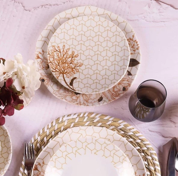 Aryıldız Tulu Porselen Yemek Takımı 24 Parça Organik Db1155 - 4