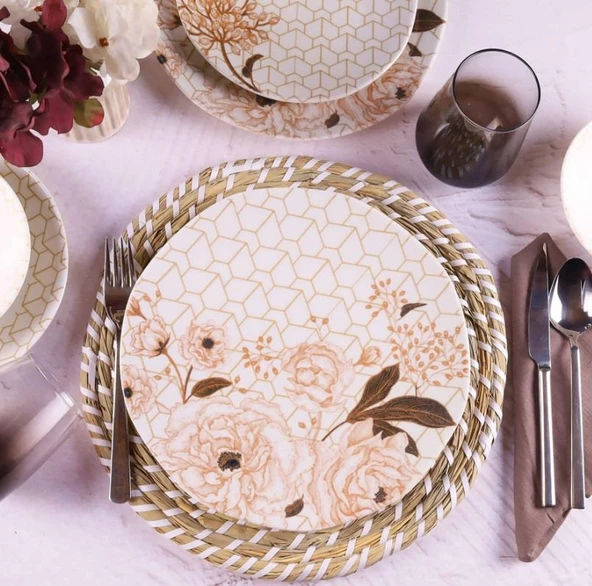 Aryıldız Tulu Porselen Yemek Takımı 24 Parça Organik Db1155 - 5