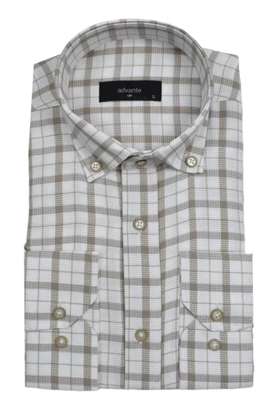 Erkek Ekose Klasik Uzun Kol Gömlek Waffle BGL-ST02986 - Resim 4