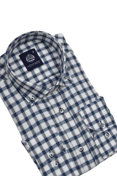 Erkek Ekose Klasik Uzun Kol Gömlek Oxford BGL-ST02989 - Resim 7