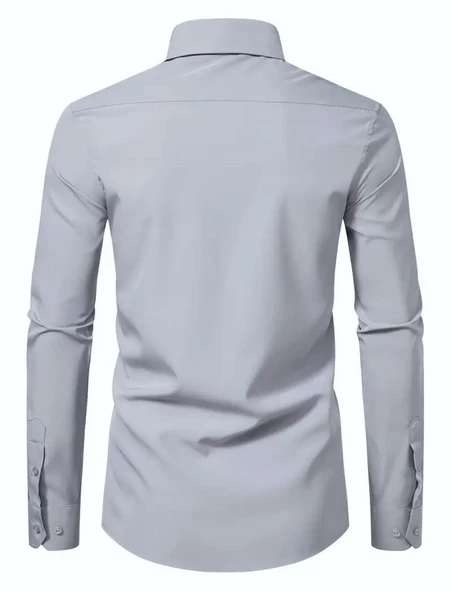 Erkek Silim Fitt Uzun Kol Gömlek Micro BGL-ST02985 - Resim 8