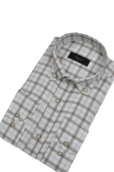 Erkek Ekose Klasik Uzun Kol Gömlek Waffle BGL-ST02986 - Resim 10