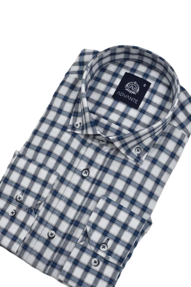 Erkek Ekose Klasik Uzun Kol Gömlek Oxford BGL-ST02989 - Resim 9