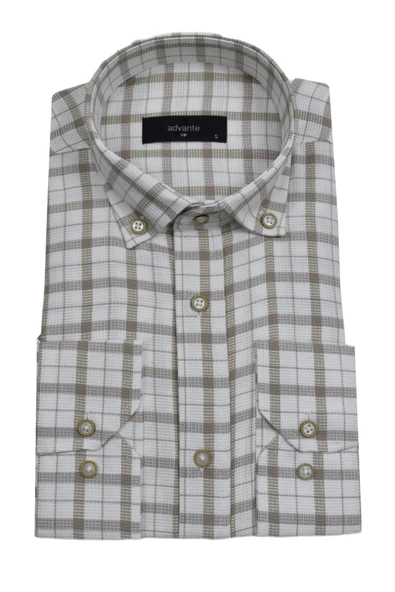 Erkek Ekose Klasik Uzun Kol Gömlek Waffle BGL-ST02986 - Resim 11