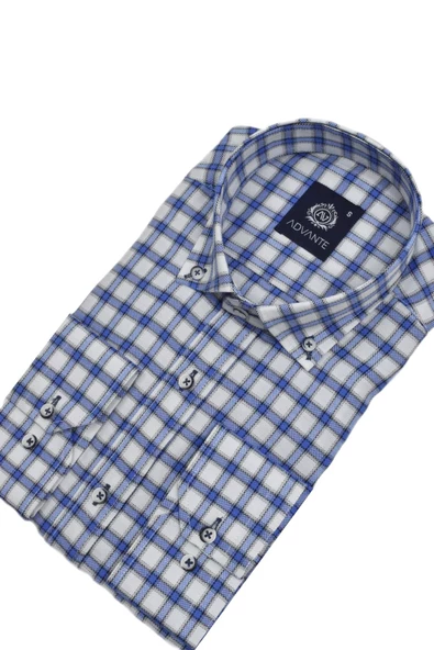 Erkek Ekose Klasik Uzun Kol Gömlek Oxford BGL-ST02989 - Resim 6