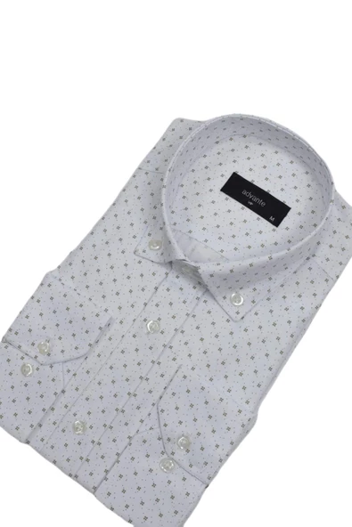 Erkek Puantiyeli Klasik Uzun Kol Gömlek BGL-ST02991 - Resim 6