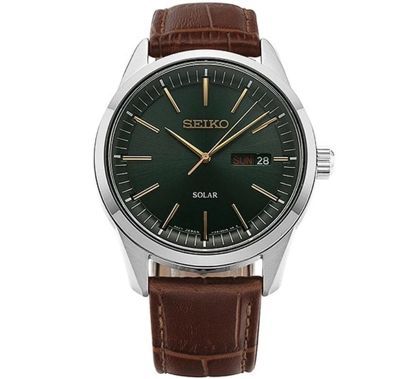 Seiko Solar 40mm Deri Kordon Erkek Kol Saati SNE529