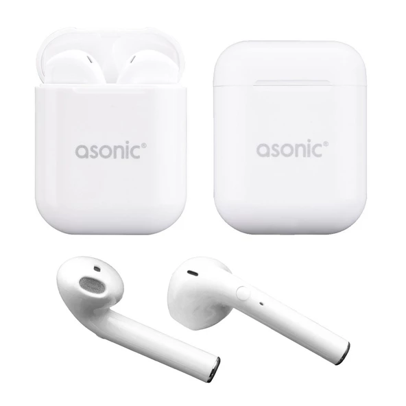Asonic AS-TWS130 Beyaz Mobil Telefon Uyumlu Bluetooth Aipods Mikrofonlu Kulaklık - 35134 - 2