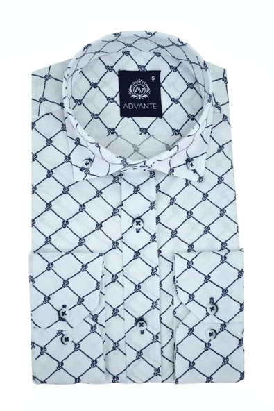 Erkek Silim Fitt Çizgi Kareli Uzun Kol Gömlek BGL-ST02981 - Resim 2