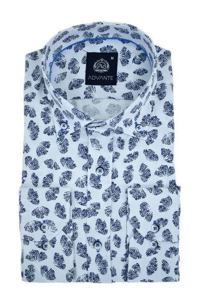 Erkek Silim Fitt Yaprak Baskılı Uzun Kol Gömlek BGL-ST02980 - Resim 12