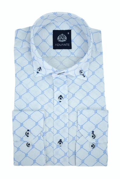 Erkek Silim Fitt Çizgi Kareli Uzun Kol Gömlek BGL-ST02981 ürün görseli