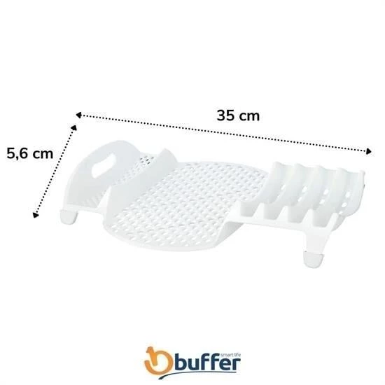 BUFFER® Lavabo Kenarı Fonksiyonel Tezgah Üstü Bardak Tabak Kaşık Kurutmalı Bulaşıklık Tabaklık - 5