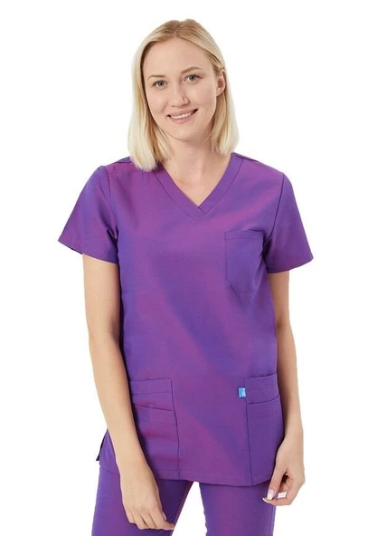 BASIC Kadın Koton Mor Üniforma Üst ürün görseli