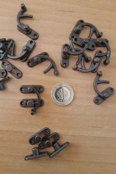 ORTA BOY OKSİT YAY GÖZÜ KANCALI KİLİT 10 ADET KUTU SANDIK VE KAPAK KLİPSİ 28X33 MM - 3