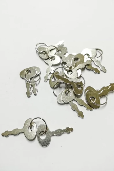 Renkli Asma Kilit Düz Küçük Karışık Renk 10 Adet - 5