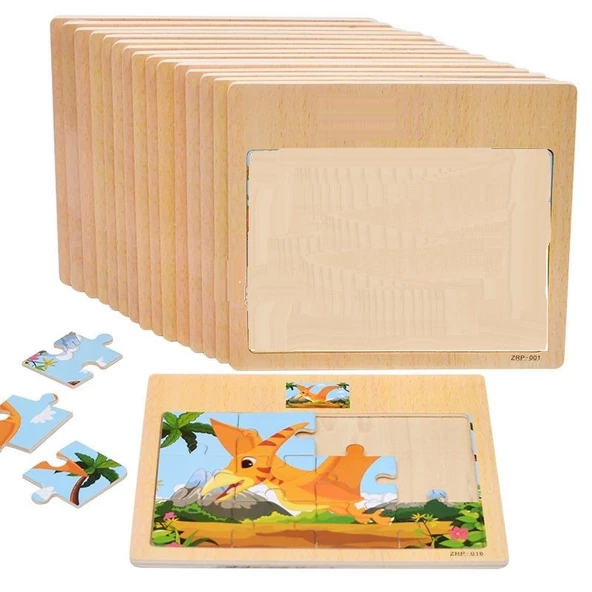 Hayal Sepeti DİNAZOR KUŞ resimli Ahşap Çocuk Puzzle 12 Parça 15x17cm - 2