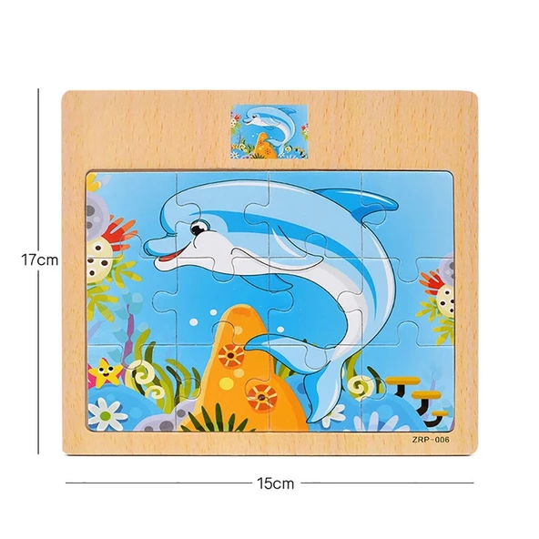 Hayal Sepeti YUNUS resimli Ahşap Çocuk Puzzle 12 Parça 15x17cm - 2