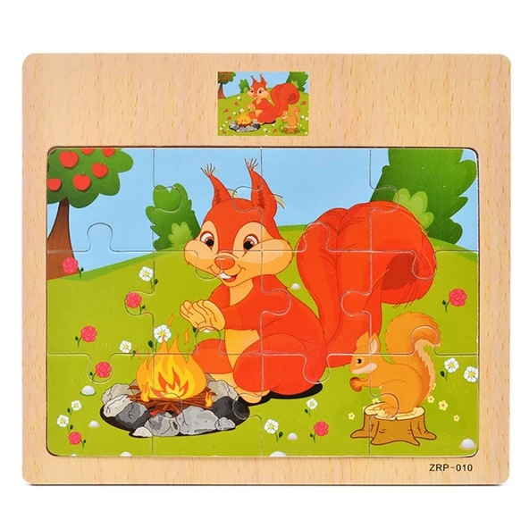 Hayal Sepeti SİNCAP resimli Ahşap Çocuk Puzzle 12 Parça 15x17cm