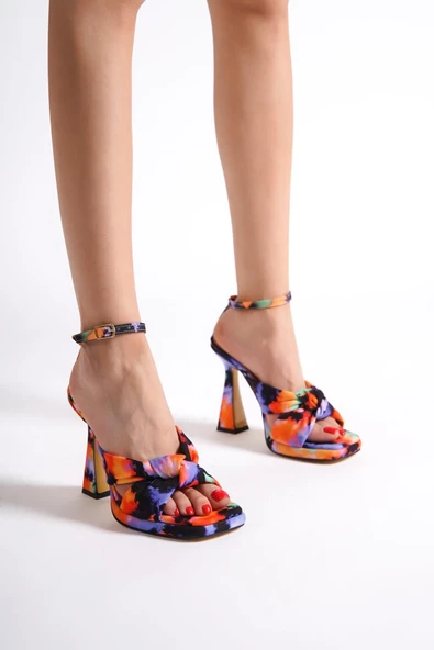Vincent Turuncu Batik Platform Topuklu Ayakkabı
